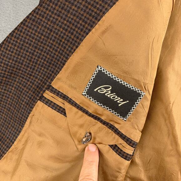 Brioni Senato Italy 100% Wool Brown 3 Button Single Breast Blazer Jacket 44 R - Picture 2 of 13
